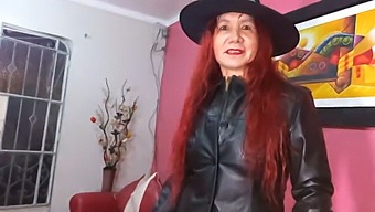 The Stunning Mature Goddess Dons A Seductive And Thrilling Witch Costume For Halloween