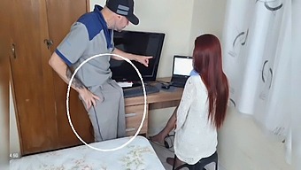 Housewife'S Computer Repairman Fulfills Her Fetish Desires