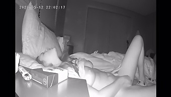 A Reserved Woman Pleasures Herself Before Sleep, Captured By A Hidden Camera
