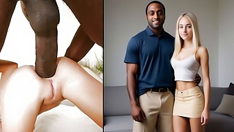 A Ebony Man Spreading My Stunning Spouse'S Derriere (Butt)